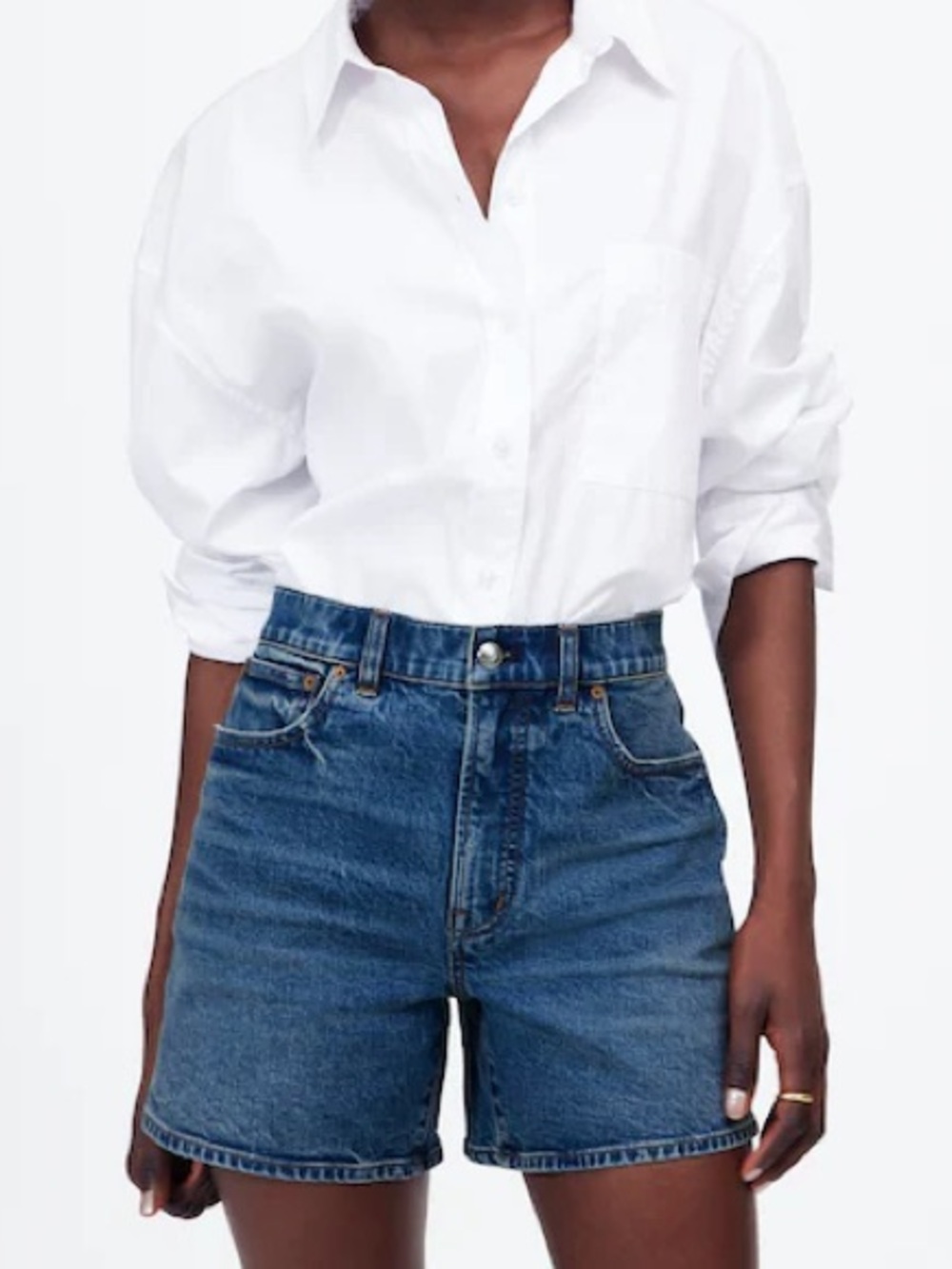 New Madewell The Perfect Vintage Mid-Length Jean Short Size 27 Manton Wash